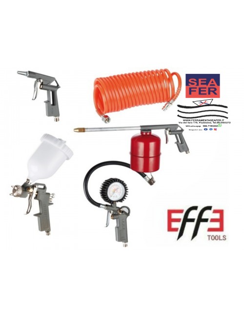 Kit aria compressa 5 pz compressore tubo pistola per verniciatura  gonfiaggio EFFE